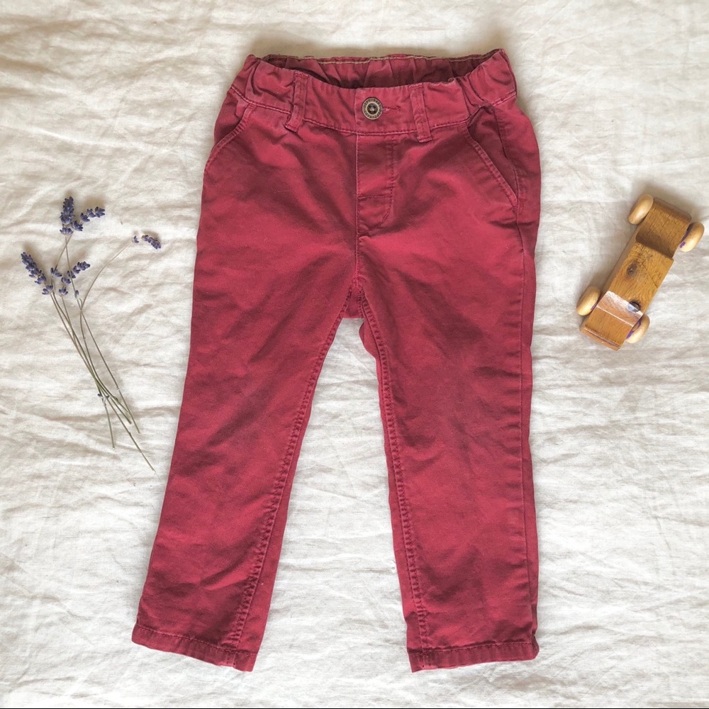 Deep red cotton pants